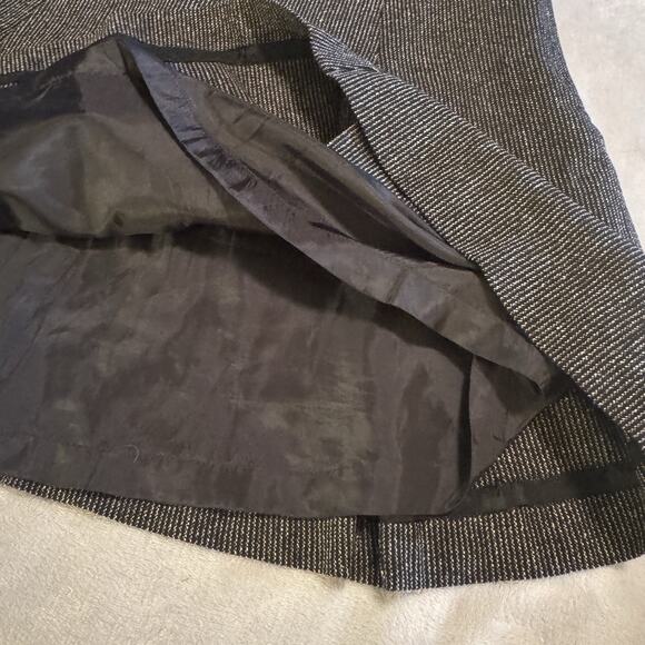 AKA Eddie Bauer Silk & Wool Skirt Mini Vintage sz 8 academia black pinstripe - Picture 3 of 7